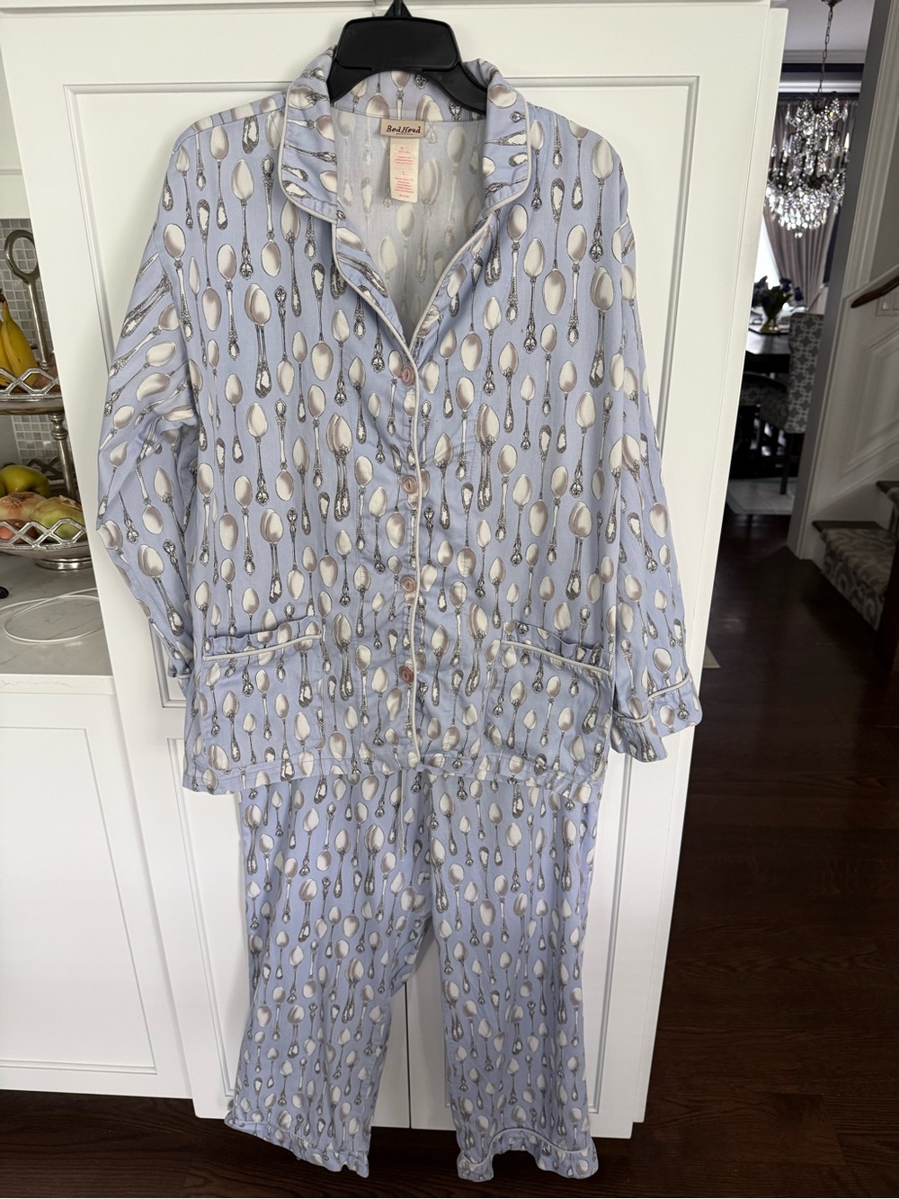 Bedhead Cotton PJ Set Size Large Silver Spoons